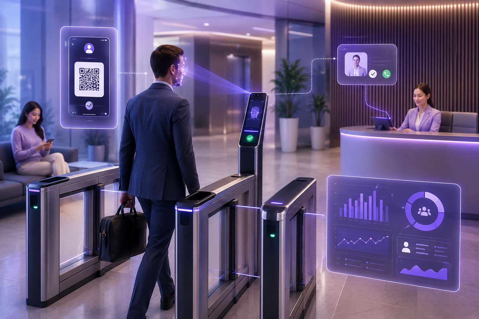 AI Visitor Reception Assistant contactless smart entry
